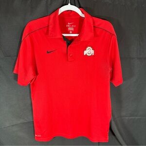 Nike Red Ohio State UNIVERSITY dry fit golf polo like new